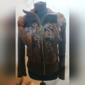 RARE CHE BELLA GENUINE FUR SWEATER / JACKET  size L